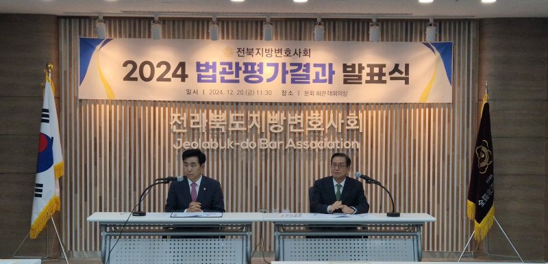 전북지방변호사회가 20일 '2024 법관평가 결과'를 발표했다.(전북지방변호사회 제공)2024.12.20/뉴스1