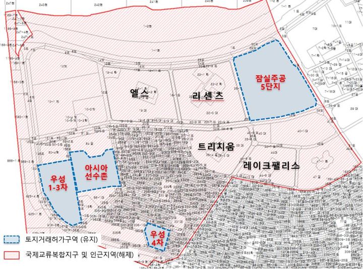 [서울=뉴시스] 잠실동 토지거래허가구역 위치도. 2025.02.12 (사진 제공=송파구청) photo@newsis.com *재판매 및 DB 금지